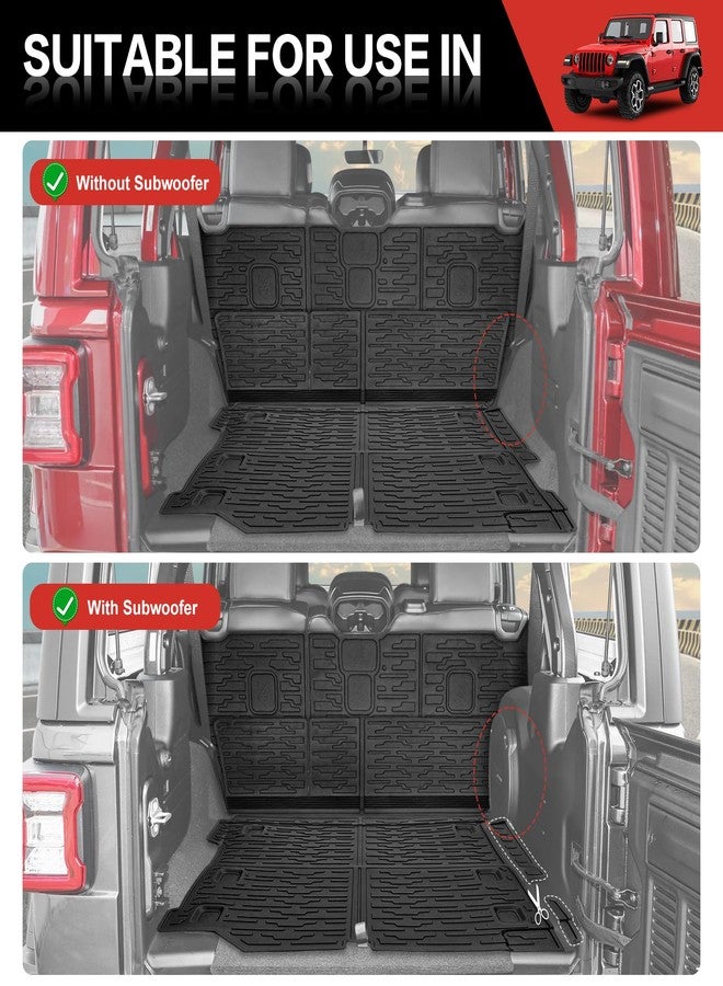Utiiy Cargo Liner with Seat Back Cover Fit for 2018-2025 Jeep Wrangler JL Unlimited 4 Door 4X4, Cargo Mat TPE Seat Back Protector for 2024 Jeep Wrangler JL/JLU Accessories(Cargo Mat+ Backrest Mats) - Image 3